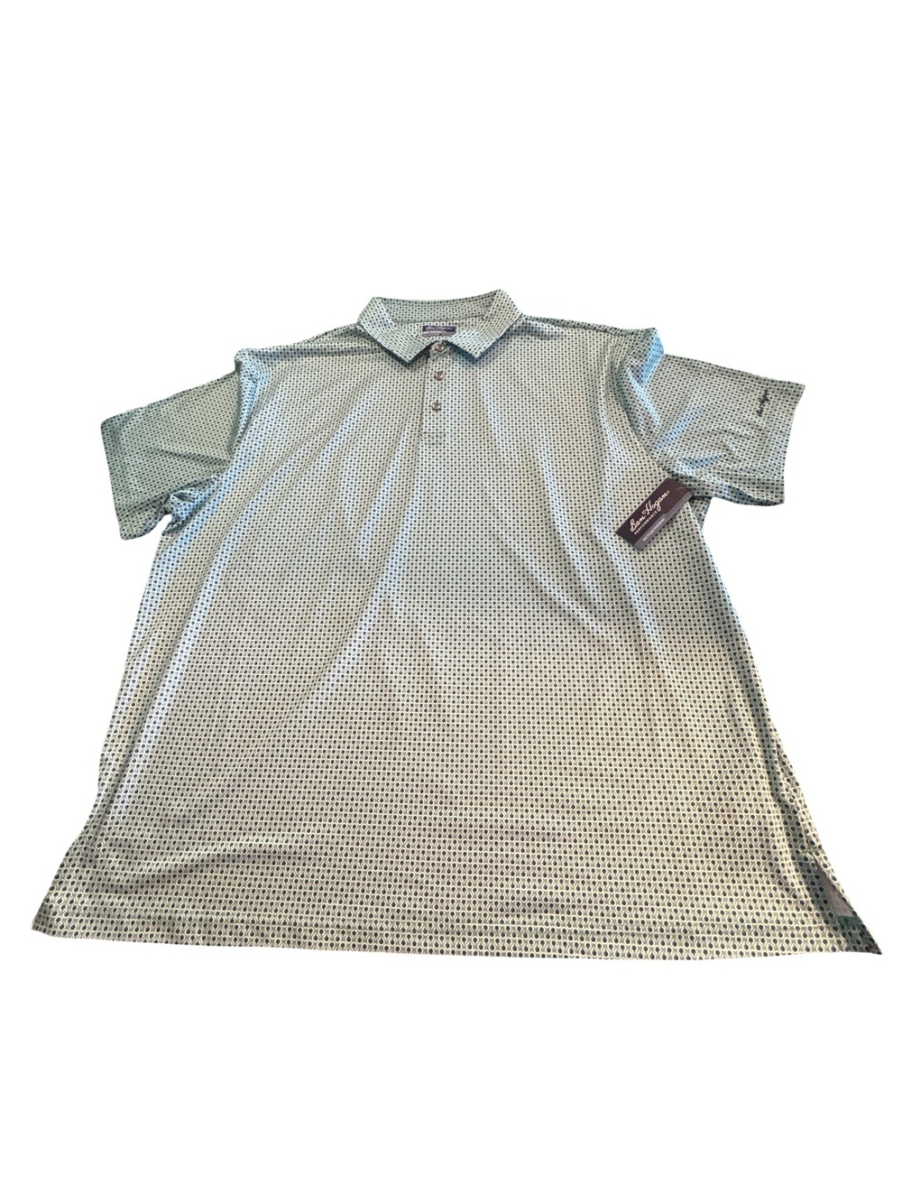 NWT Ben Hogan Performance Short Sleeve Golf Polo Geometric Print 3XL Dadcore